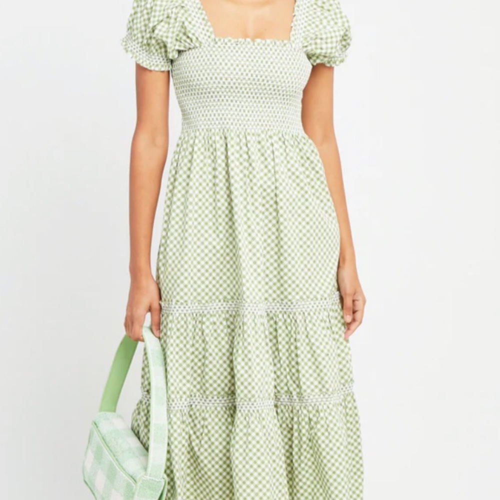 Square Neck Smocked Maxi Dress